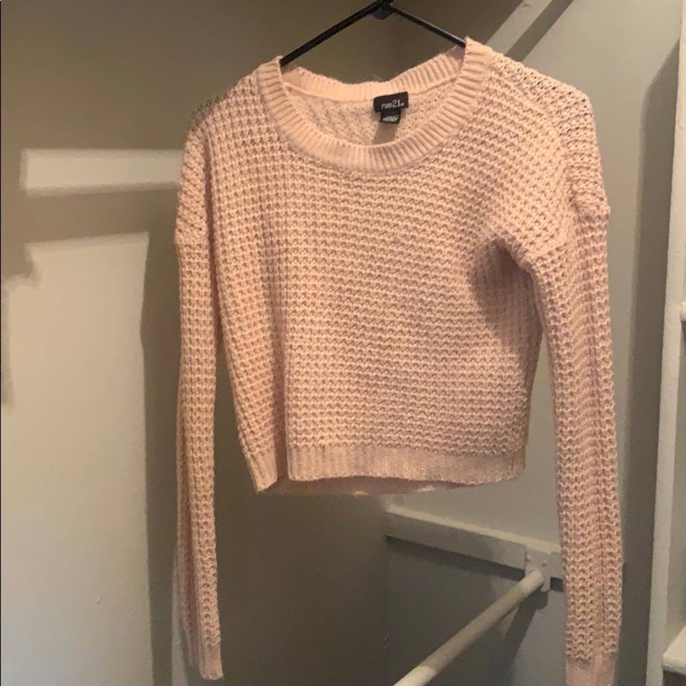 Rue 21 XS pink/blush knit sweater super cute !!